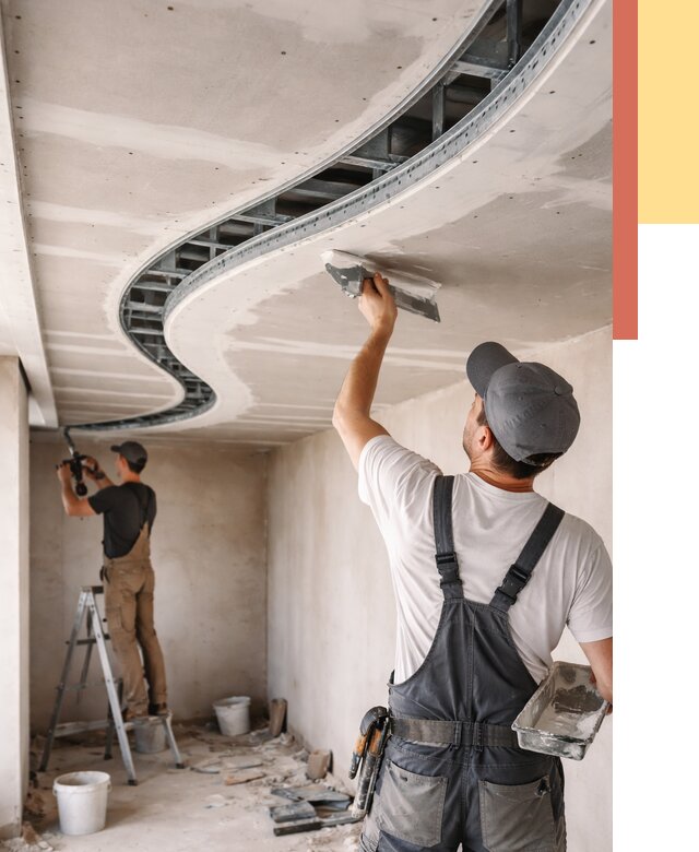 Криволинейный потолок из гипсокартона в Ижевске от 2181 руб./м2 | ОТДЕЛОЧНИК-Жвс