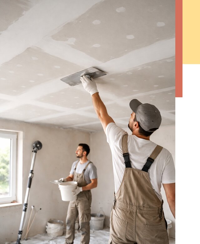 Шпаклевка потолка из гипсокартона в Ижевске от 3324 руб./м2 — услуги под ключ | ОТДЕЛОЧНИК-Жвс