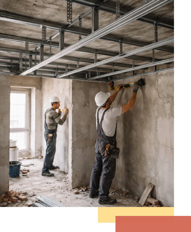 Монтаж каркаса потолка из профильного профиля в Ижевске