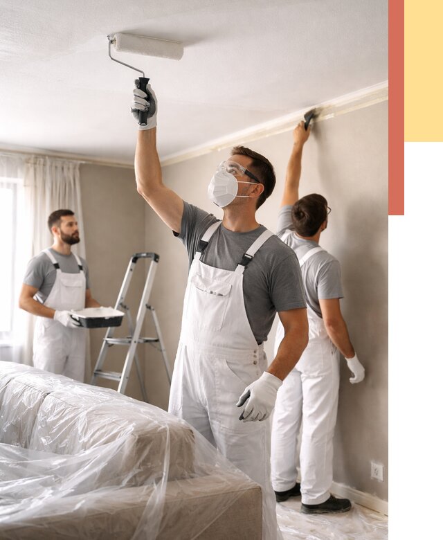 Покраска потолка водоэмельсионной краской в Ижевске от 2285 руб/м² — услуги под ключ | ОТДЕЛОЧНИК-Жвс