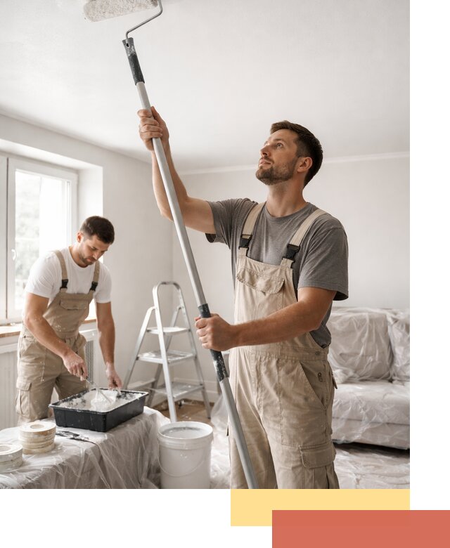 Покраска потолка водоэмульсионной краской в Ижевске