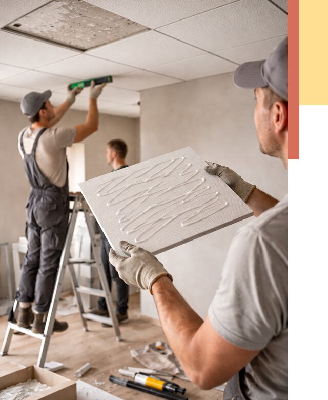 Монтаж потолочной плитки в Ижевске от 4674 руб. — быстро и недорого | ОТДЕЛОЧНИК-Жвс