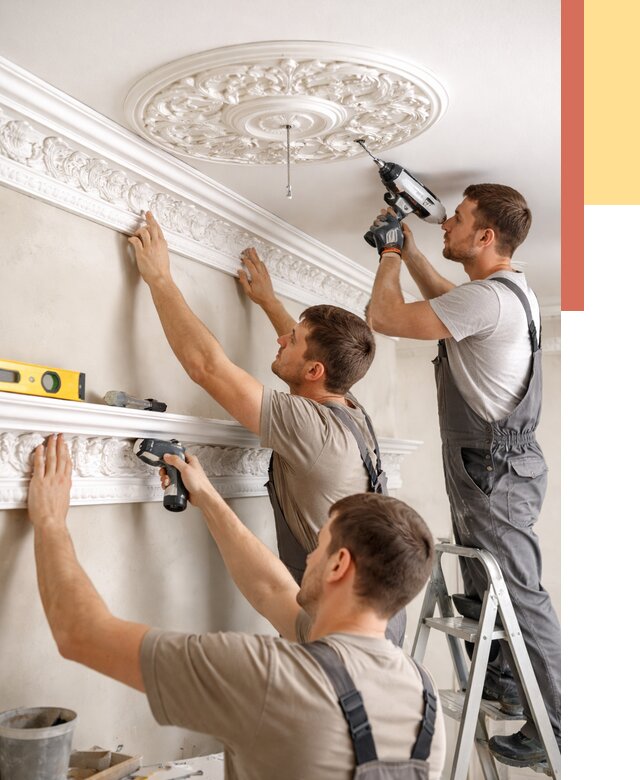 Монтаж лепнины на потолок в Ижевске от 3324 руб. быстро и недорого | ОТДЕЛОЧНИК-Жвс