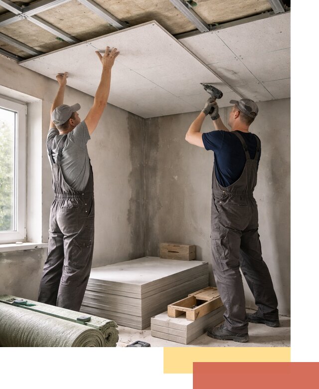 Шумоизоляция потолка панелями ЗИПС в Ижевске